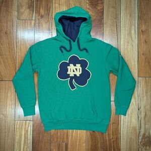 Green Shamrock Pullover Hoodie with Navy & Gold Logo